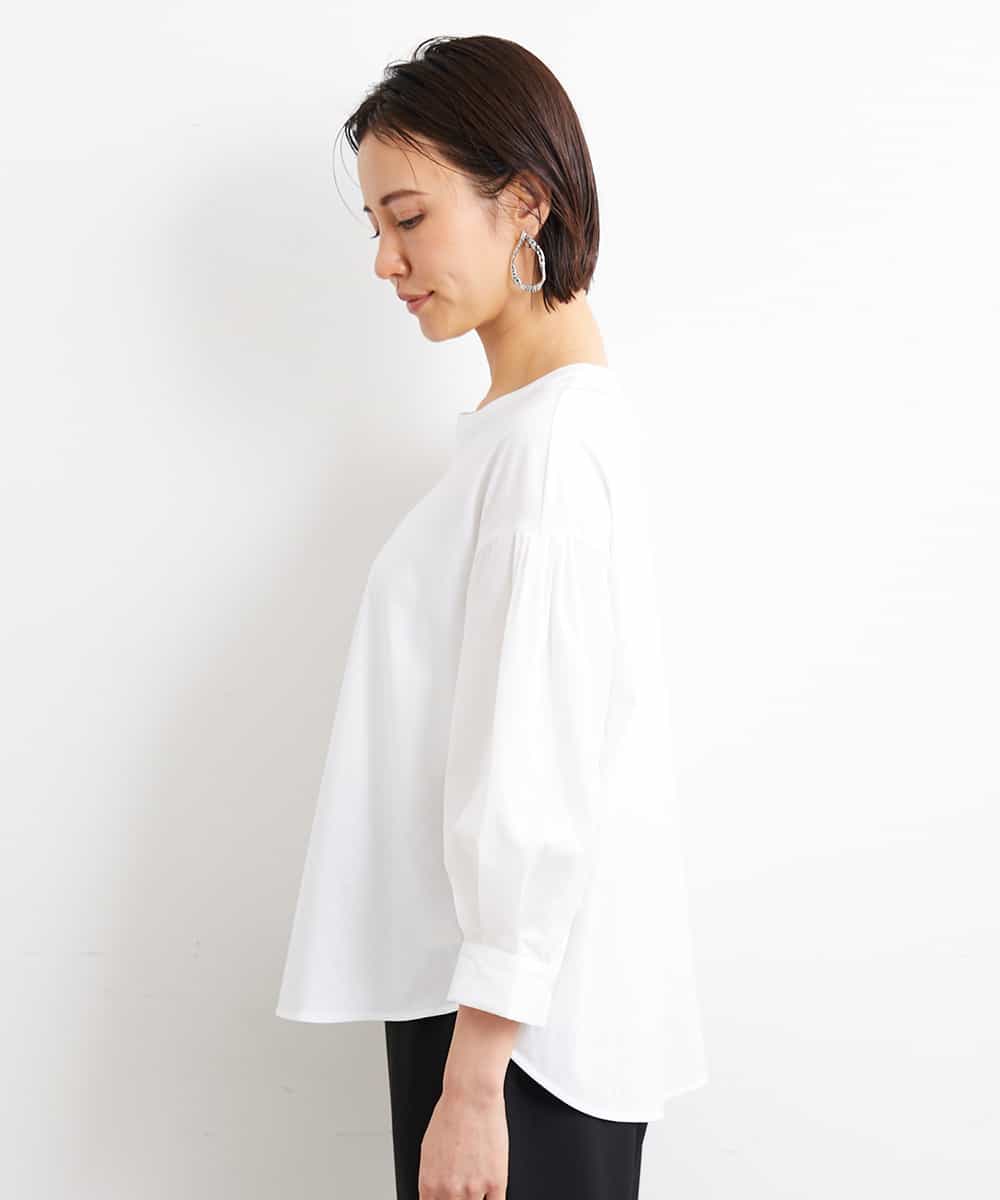 FMKGS25190 MICHEL KLEIN(ミッシェルクラン) [1枚着におすすめ／メディア着用]パフスリーブドッキングカットソー ホワイト(90)