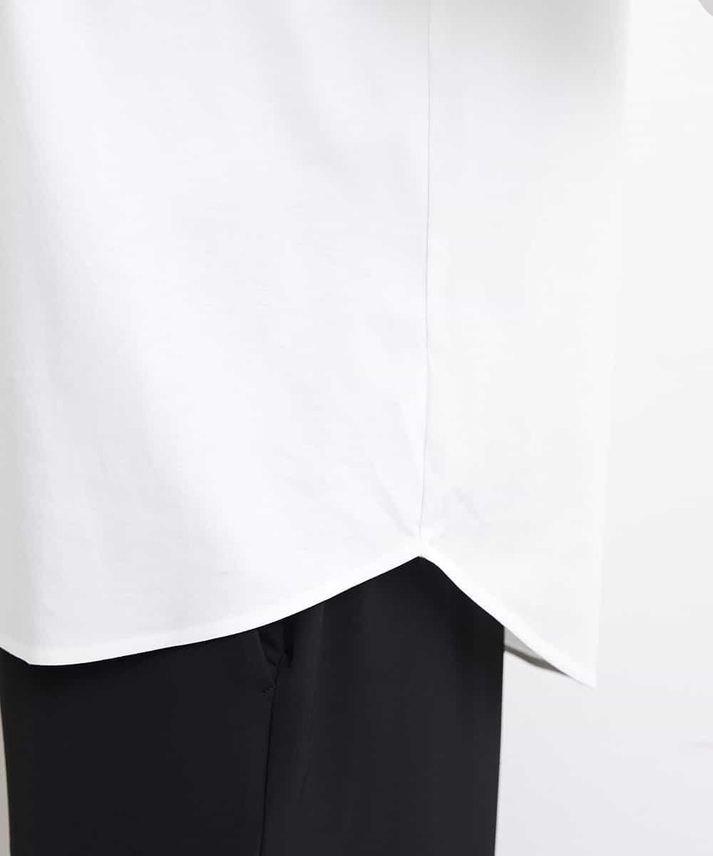 FMKGS25190 MICHEL KLEIN(ミッシェルクラン) [1枚着におすすめ／メディア着用]パフスリーブドッキングカットソー ホワイト(90)