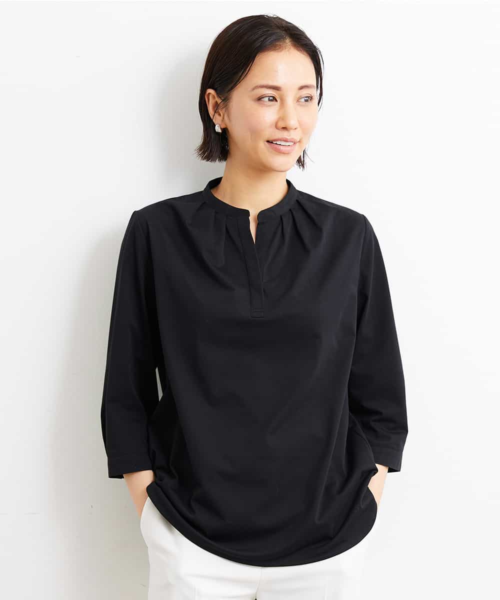 FMKGS26200 MICHEL KLEIN(ミッシェルクラン) [インナーにおすすめ]スタンドカラーカットソー グレージュ(91)