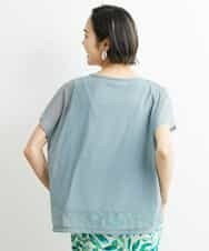FMKGS28170 MICHEL KLEIN(ミッシェルクラン) [夏の1枚着におすすめ]フレンチスリーブシアーカットソー ライトグリーン(43)