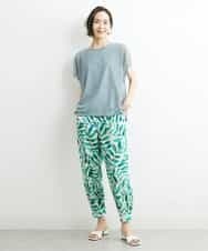 FMKGS28170 MICHEL KLEIN(ミッシェルクラン) [夏の1枚着におすすめ]フレンチスリーブシアーカットソー ライトグリーン(43)