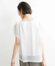 FMKGS28170 MICHEL KLEIN(ミッシェルクラン) [夏の1枚着におすすめ]フレンチスリーブシアーカットソー ライトグリーン(43)