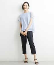 FMKGS28170 MICHEL KLEIN(ミッシェルクラン) [夏の1枚着におすすめ]フレンチスリーブシアーカットソー ライトグリーン(43)