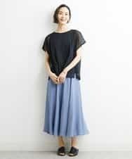 FMKGS28170 MICHEL KLEIN(ミッシェルクラン) [夏の1枚着におすすめ]フレンチスリーブシアーカットソー ライトグリーン(43)