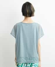 FMKGS28170 MICHEL KLEIN(ミッシェルクラン) [夏の1枚着におすすめ]フレンチスリーブシアーカットソー ライトグリーン(43)