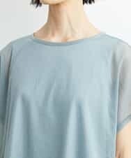 FMKGS28170 MICHEL KLEIN(ミッシェルクラン) [夏の1枚着におすすめ]フレンチスリーブシアーカットソー ライトグリーン(43)