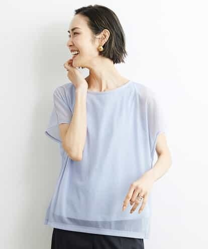 FMKGS28170 MICHEL KLEIN [夏の1枚着におすすめ]フレンチスリーブシアーカットソー