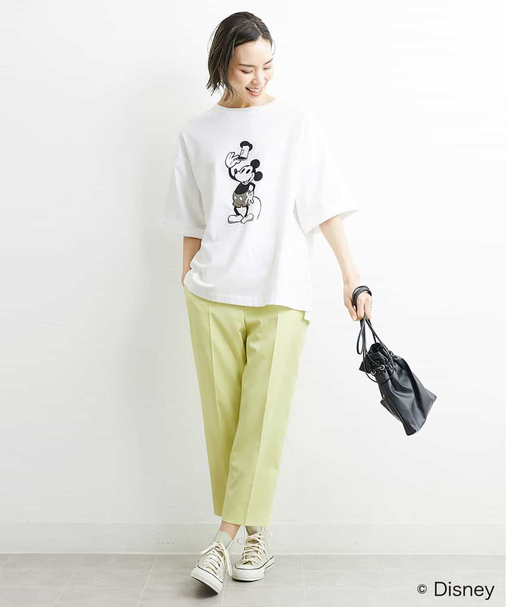 FMKGS66130 MICHEL KLEIN(ミッシェルクラン) 【DISNEY/ディズニー ミッキーマウス】オーバーサイズTシャツ（WEB限定） ホワイト(90)