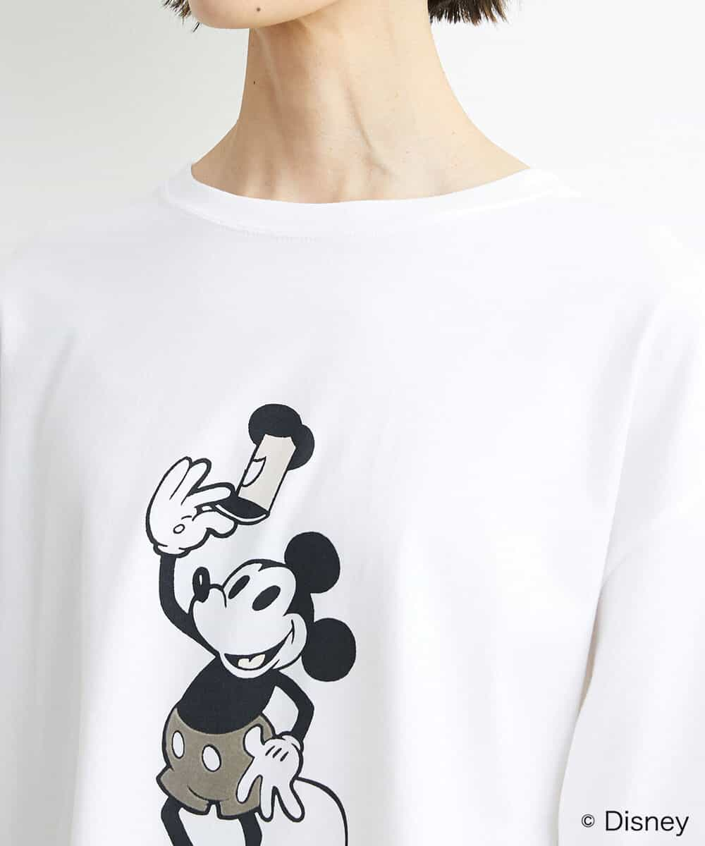 FMKGS66130 MICHEL KLEIN(ミッシェルクラン) 【DISNEY/ディズニー ミッキーマウス】オーバーサイズTシャツ（WEB限定） ホワイト(90)