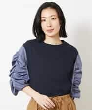 FMKGV34150 MICHEL KLEIN(ミッシェルクラン) ギャザースリーブカットソー ホワイト系(90)