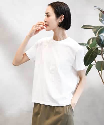 FMKHA22120 MICHEL KLEIN [WEB限定カラー]ラメロゴTシャツ