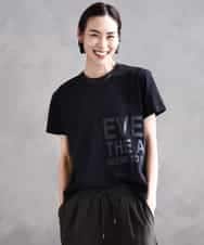 FMKHA22120 MICHEL KLEIN(ミッシェルクラン) [WEB限定カラー]ラメロゴTシャツ ブラック
