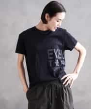FMKHA22120 MICHEL KLEIN(ミッシェルクラン) [WEB限定カラー]ラメロゴTシャツ ブラック