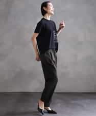 FMKHA22120 MICHEL KLEIN(ミッシェルクラン) [WEB限定カラー]ラメロゴTシャツ ブラック