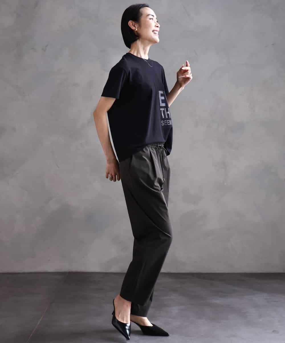 FMKHA22120 MICHEL KLEIN(ミッシェルクラン) [WEB限定カラー]ラメロゴTシャツ ブラック