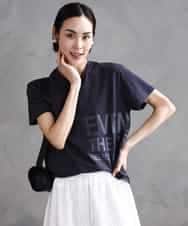 FMKHA22120 MICHEL KLEIN(ミッシェルクラン) [WEB限定カラー]ラメロゴTシャツ ブラック