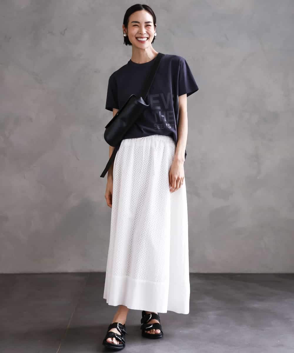 FMKHA22120 MICHEL KLEIN(ミッシェルクラン) [WEB限定カラー]ラメロゴTシャツ ブラック