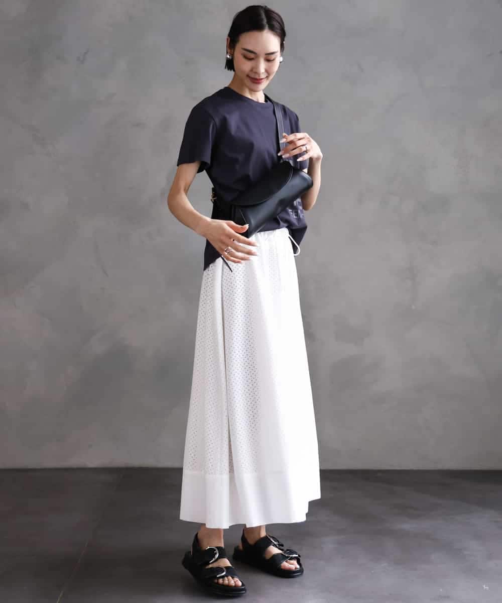 FMKHA22120 MICHEL KLEIN(ミッシェルクラン) [WEB限定カラー]ラメロゴTシャツ ブラック
