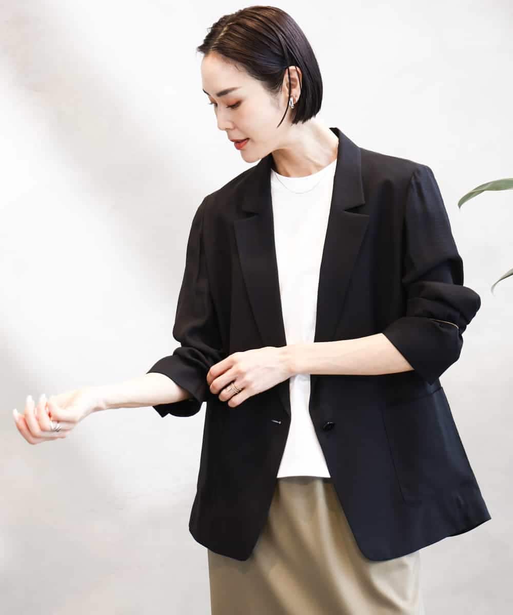 FMKHA22120 MICHEL KLEIN(ミッシェルクラン) [WEB限定カラー]ラメロゴTシャツ ブラック