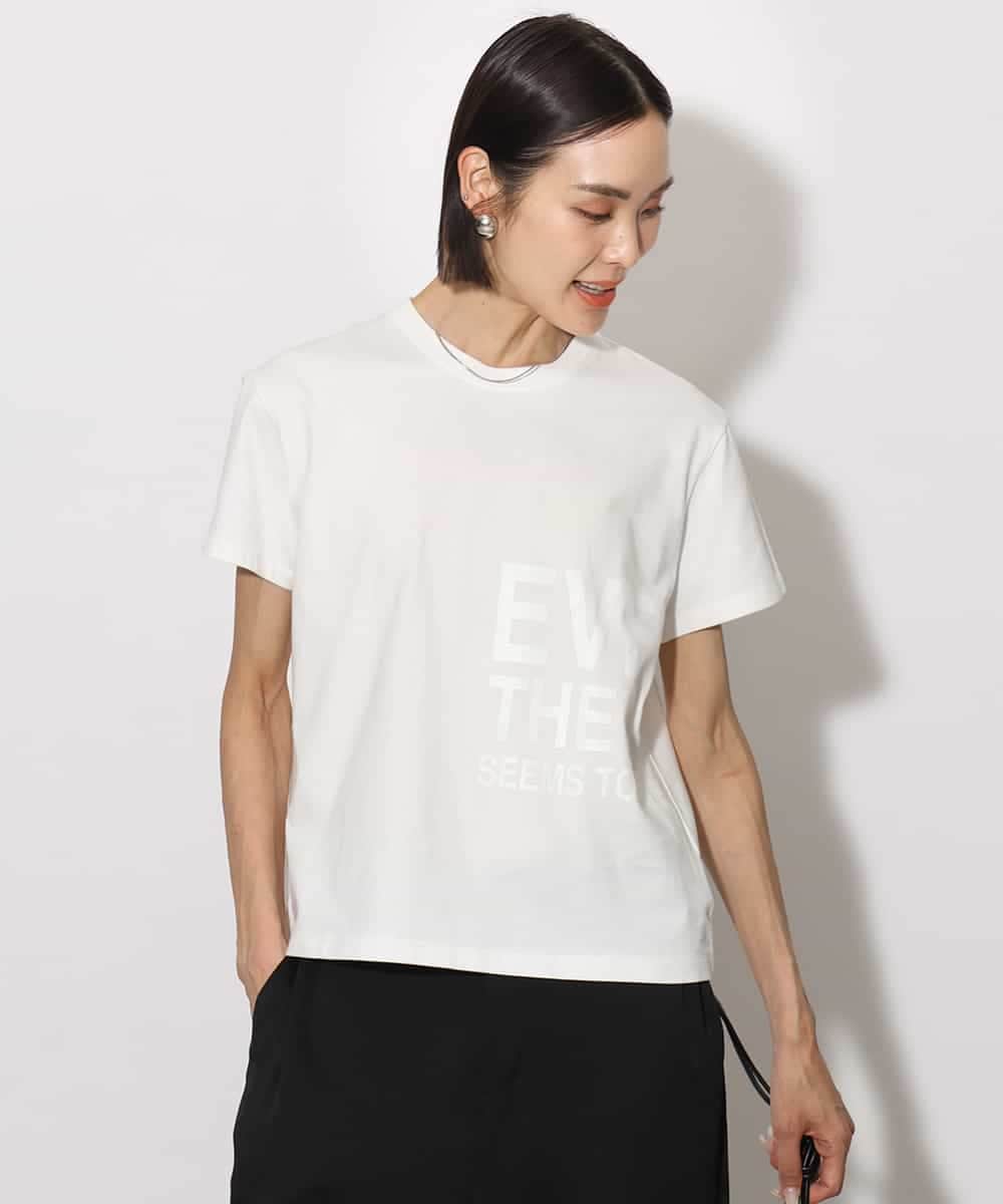 FMKHA22120 MICHEL KLEIN(ミッシェルクラン) [WEB限定カラー]ラメロゴTシャツ ブラック