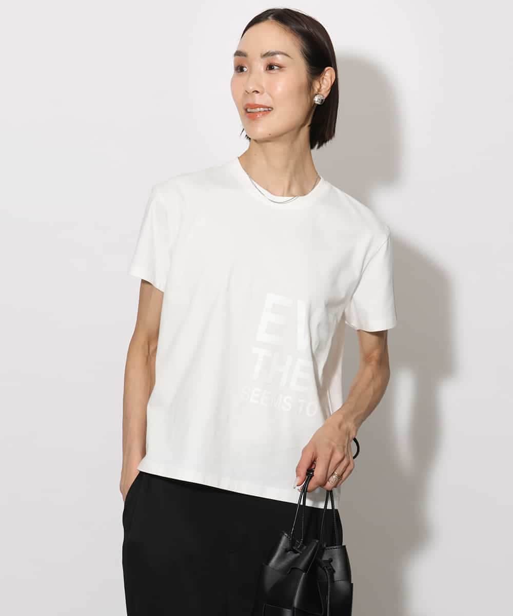 FMKHA22120 MICHEL KLEIN(ミッシェルクラン) [WEB限定カラー]ラメロゴTシャツ ブラック