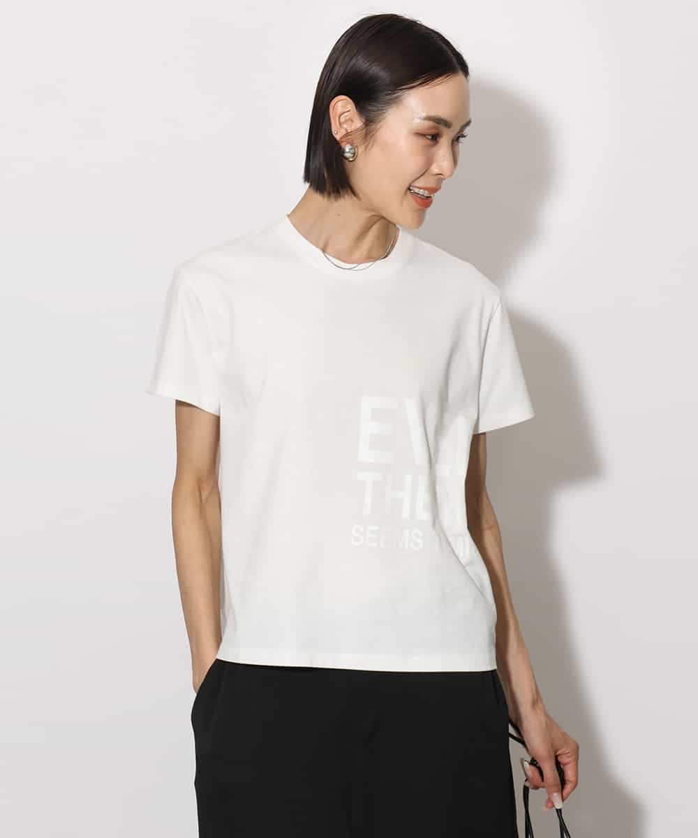 FMKHA22120 MICHEL KLEIN(ミッシェルクラン) [WEB限定カラー]ラメロゴTシャツ ブラック