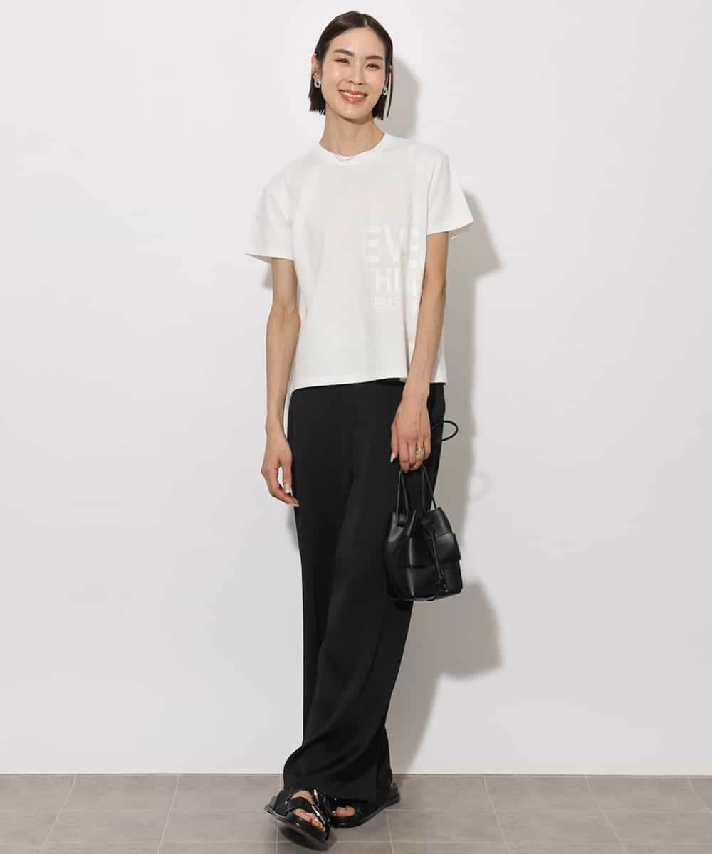 FMKHA22120 MICHEL KLEIN(ミッシェルクラン) [WEB限定カラー]ラメロゴTシャツ ブラック