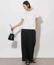 FMKHA22120 MICHEL KLEIN(ミッシェルクラン) [WEB限定カラー]ラメロゴTシャツ ブラック