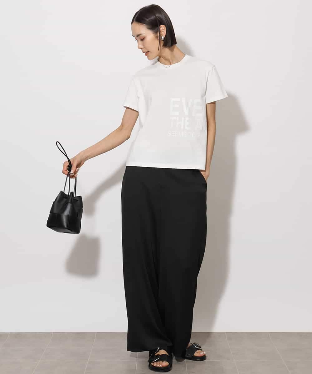 FMKHA22120 MICHEL KLEIN(ミッシェルクラン) [WEB限定カラー]ラメロゴTシャツ ブラック