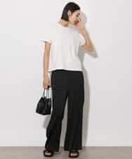 FMKHA22120 MICHEL KLEIN(ミッシェルクラン) [WEB限定カラー]ラメロゴTシャツ ブラック