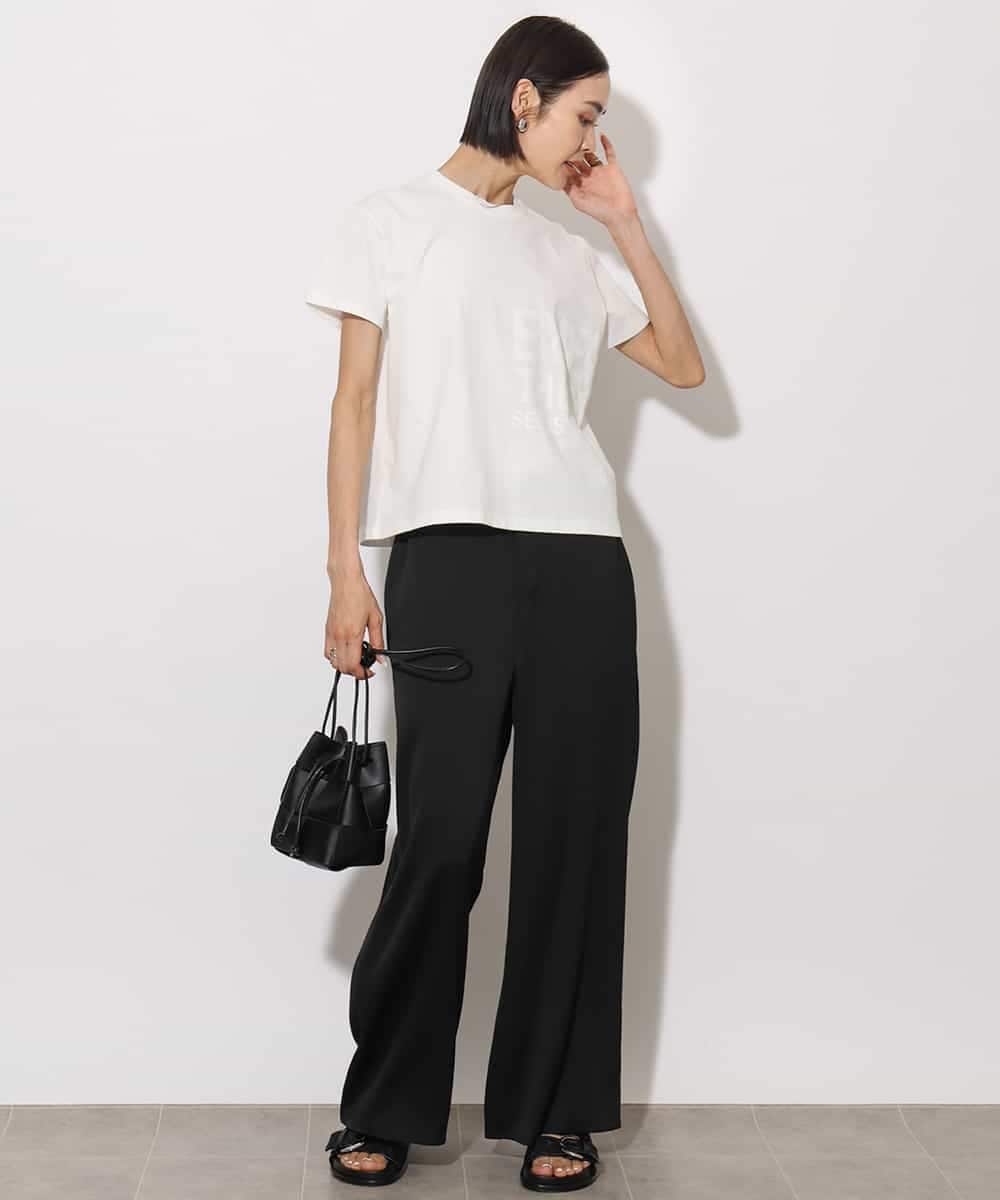 FMKHA22120 MICHEL KLEIN(ミッシェルクラン) [WEB限定カラー]ラメロゴTシャツ ブラック