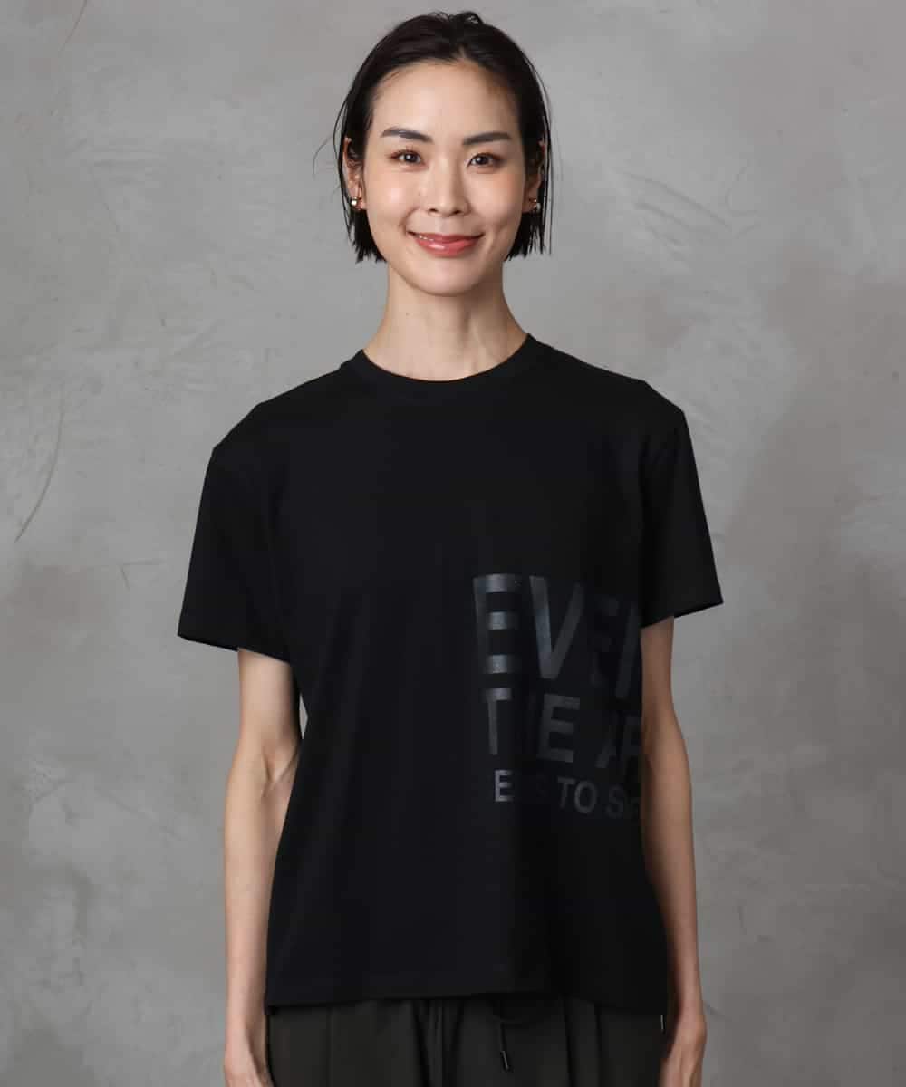 FMKHA22120 MICHEL KLEIN(ミッシェルクラン) [WEB限定カラー]ラメロゴTシャツ ブラック