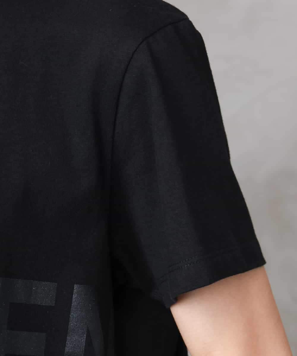 FMKHA22120 MICHEL KLEIN(ミッシェルクラン) [WEB限定カラー]ラメロゴTシャツ ブラック