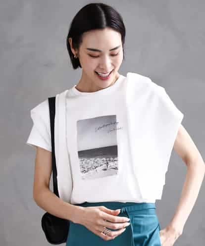 FMKHA23120 MICHEL KLEIN フォトプリントTシャツ