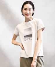 FMKHA23120 MICHEL KLEIN(ミッシェルクラン) フォトプリントTシャツ ライトグレー