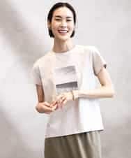 FMKHA23120 MICHEL KLEIN(ミッシェルクラン) フォトプリントTシャツ ライトグレー