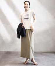 FMKHA23120 MICHEL KLEIN(ミッシェルクラン) フォトプリントTシャツ ライトグレー