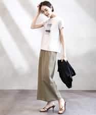 FMKHA23120 MICHEL KLEIN(ミッシェルクラン) フォトプリントTシャツ ライトグレー