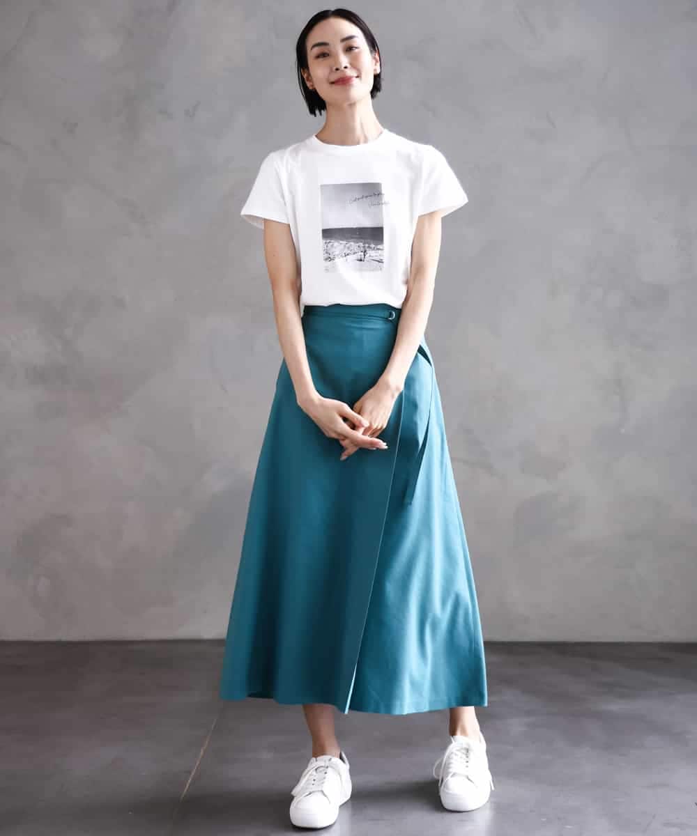 FMKHA23120 MICHEL KLEIN(ミッシェルクラン) フォトプリントTシャツ ライトグレー