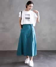 FMKHA23120 MICHEL KLEIN(ミッシェルクラン) フォトプリントTシャツ ライトグレー