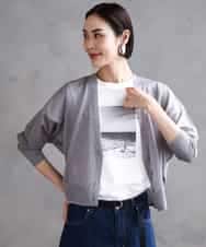 FMKHA23120 MICHEL KLEIN(ミッシェルクラン) フォトプリントTシャツ ライトグレー