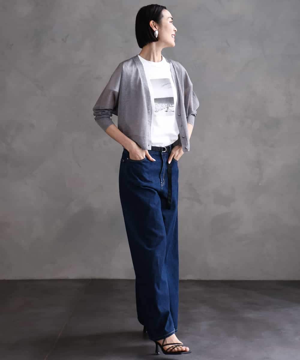 FMKHA23120 MICHEL KLEIN(ミッシェルクラン) フォトプリントTシャツ ライトグレー
