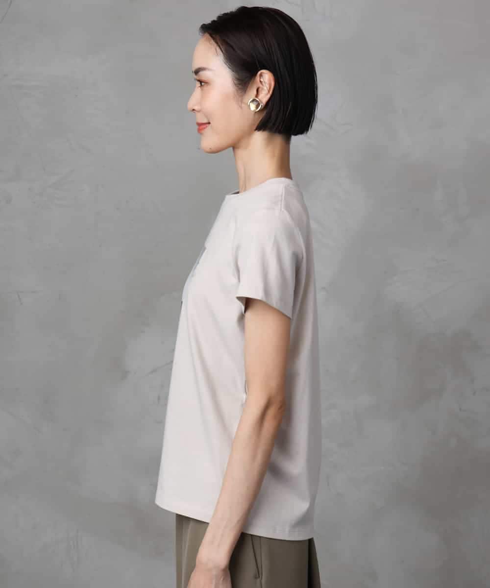 FMKHA23120 MICHEL KLEIN(ミッシェルクラン) フォトプリントTシャツ ライトグレー