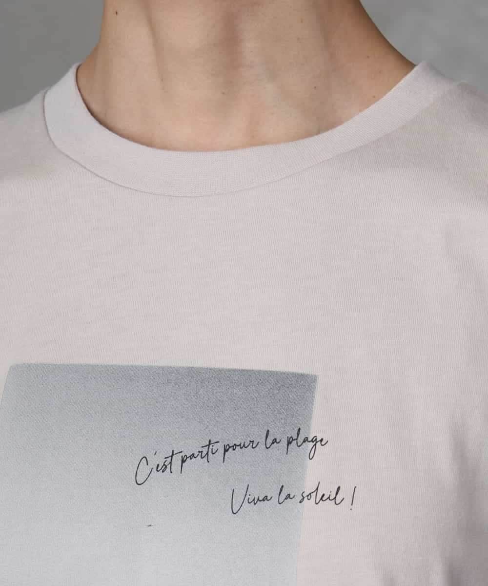 FMKHA23120 MICHEL KLEIN(ミッシェルクラン) フォトプリントTシャツ ライトグレー