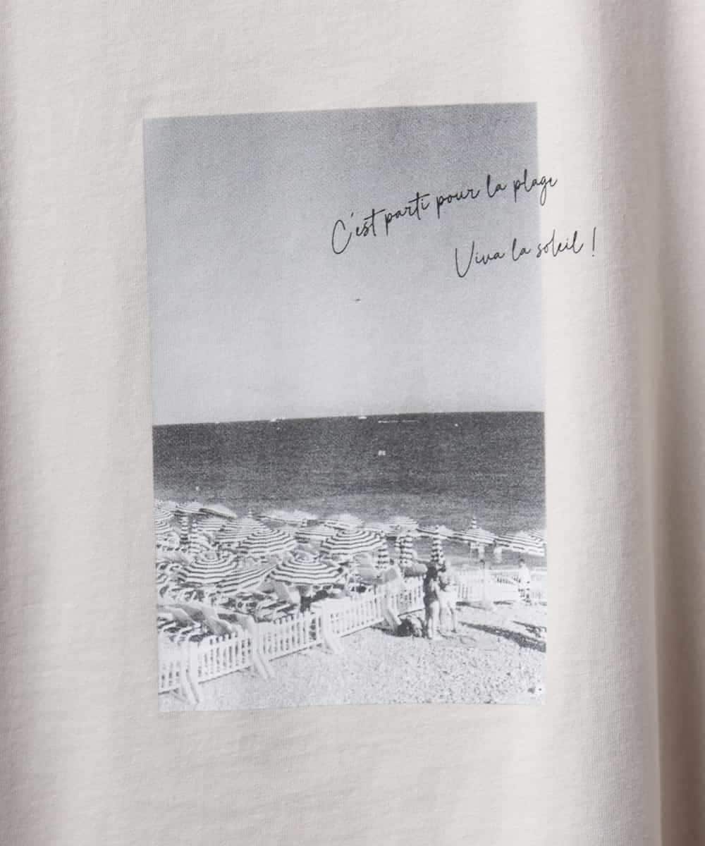 FMKHA23120 MICHEL KLEIN(ミッシェルクラン) フォトプリントTシャツ ライトグレー