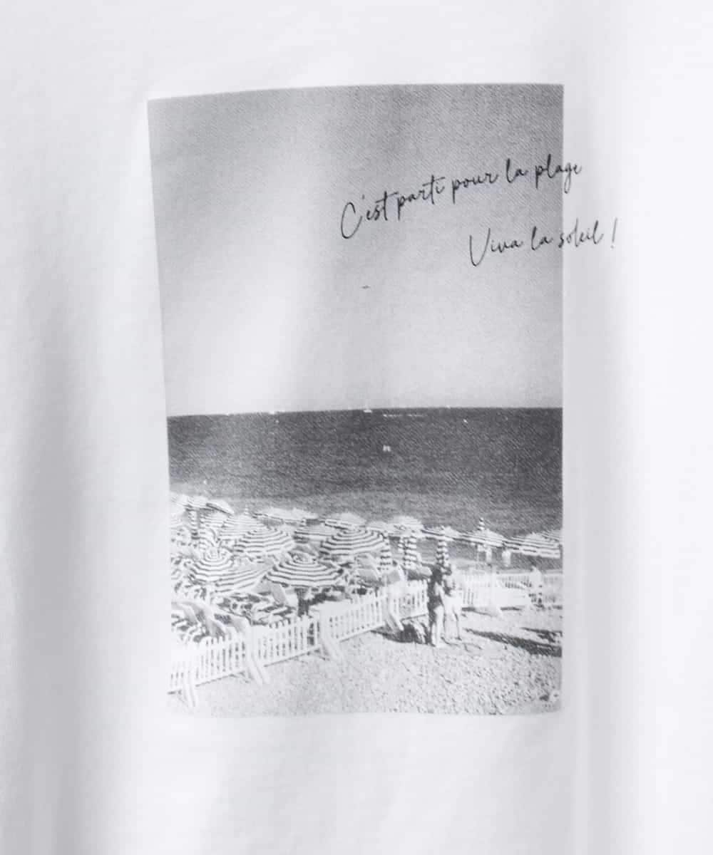 FMKHA23120 MICHEL KLEIN(ミッシェルクラン) フォトプリントTシャツ ライトグレー