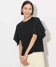 FMKHA27170 MICHEL KLEIN(ミッシェルクラン) 異素材スリーブカットソー ブラック