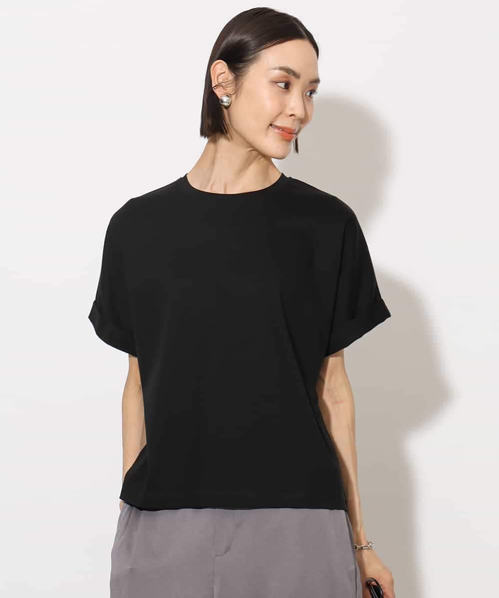 FMKHA29150 MICHEL KLEIN(ミッシェルクラン) ［着心地抜群］ロールアップスリーブカットソー ライトグリーン