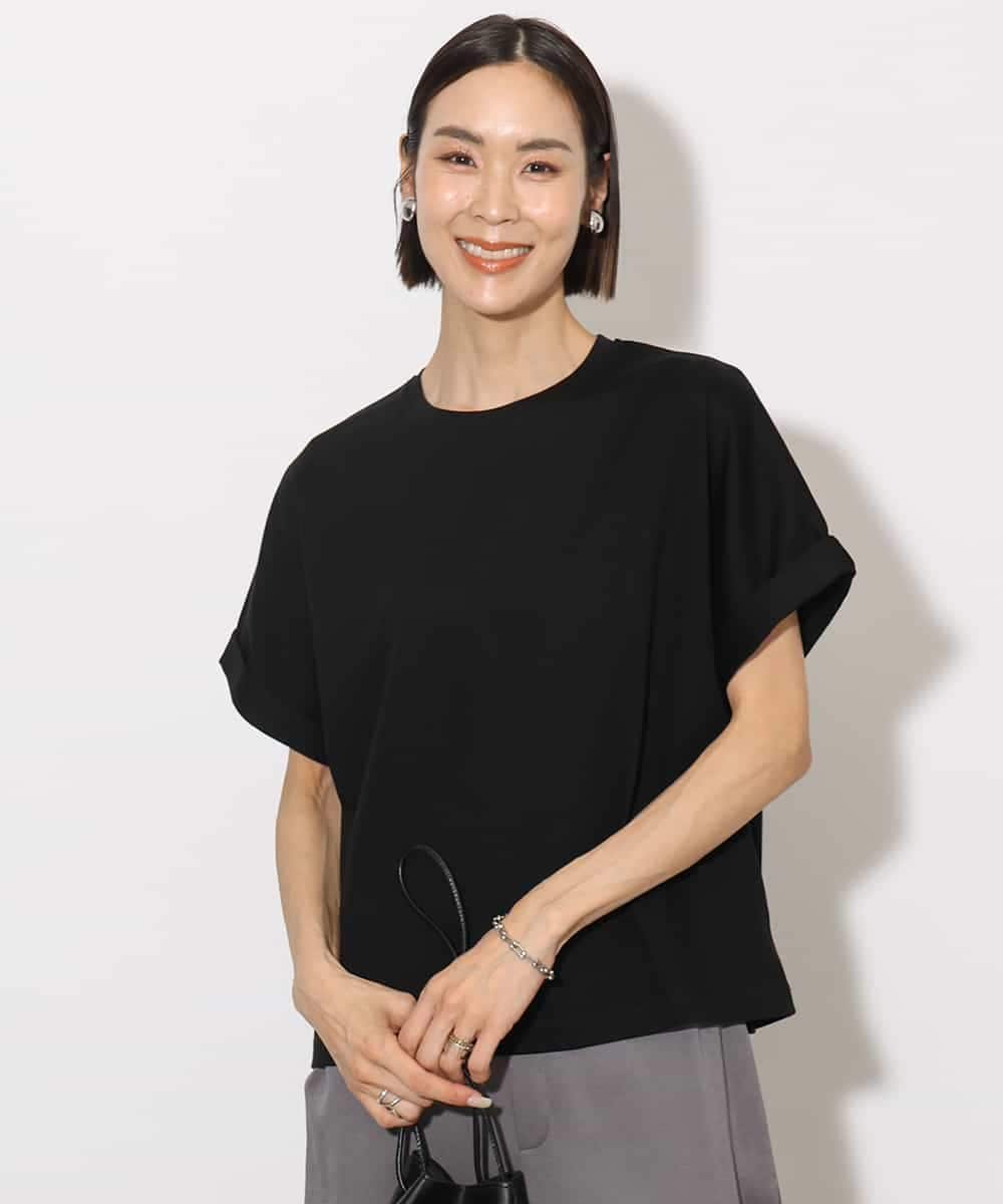 FMKHA29150 MICHEL KLEIN(ミッシェルクラン) ［着心地抜群］ロールアップスリーブカットソー ライトグリーン