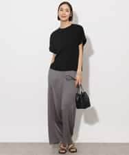 FMKHA29150 MICHEL KLEIN(ミッシェルクラン) ［着心地抜群］ロールアップスリーブカットソー ライトグリーン